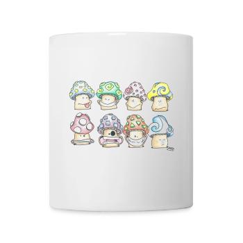 Mischievous Pastel Mushrooms - Mug - white - Front