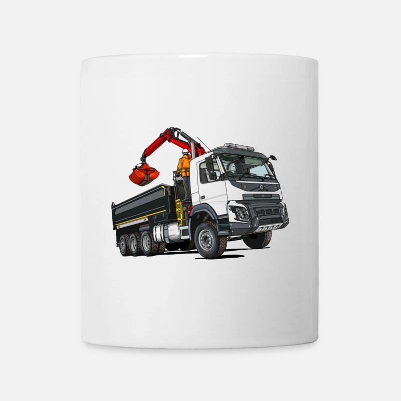 Truck with crane - Mug - white