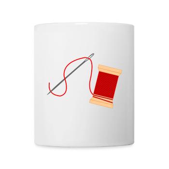 Needle and thread logo embroidery - Mug - white - Front