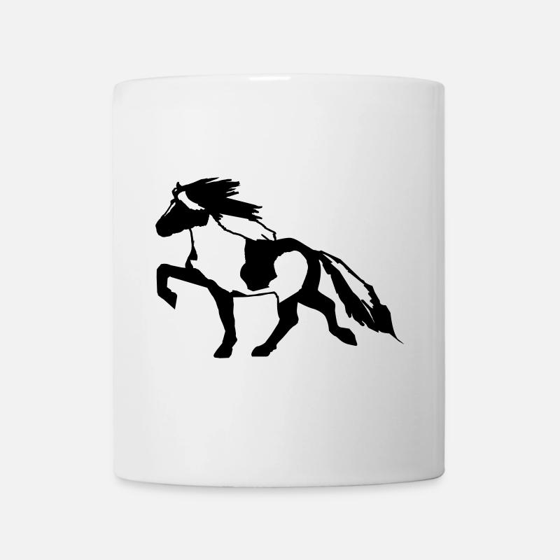 Cheval islandais tick 7, Pinto équitation islandaise - Mug blanc - blanc