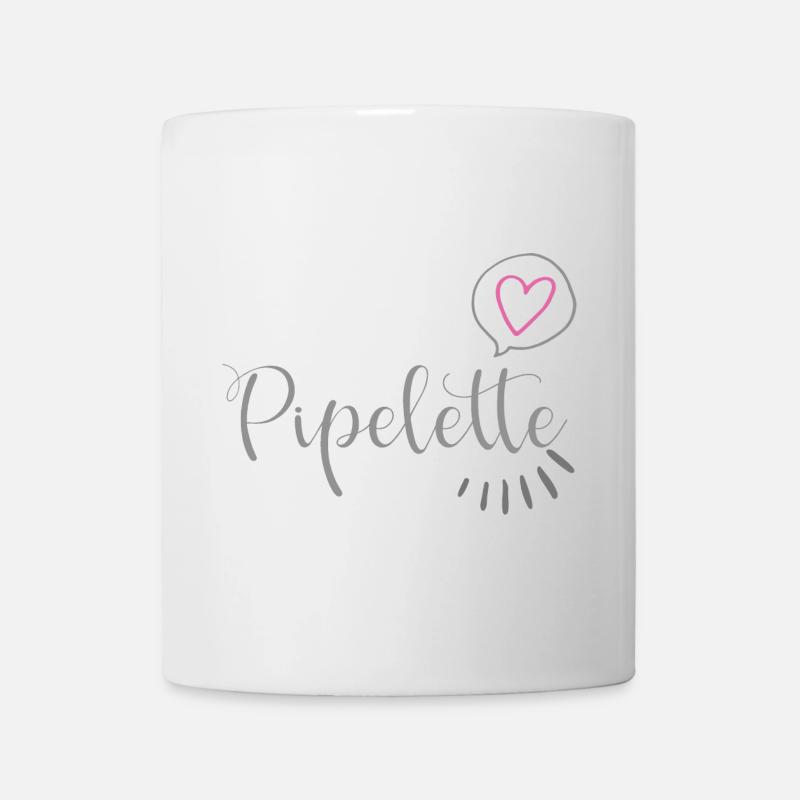 Schickes Herzpipelette - Tasse - Weiß