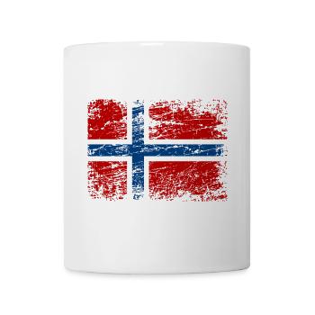 Norwegian flag in vintage style - Mug - white - Front