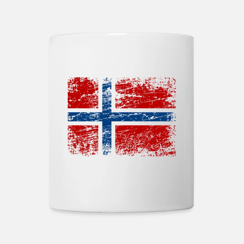 Drapeau norvégien de style vintage - Mug blanc - blanc
