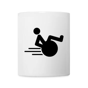 Wheelie avec fauteuil roulant représente l’agilité * - Mug blanc - blanc - Devant