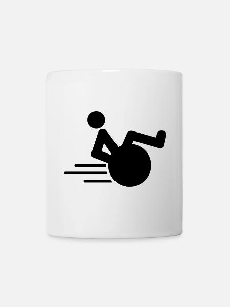 Wheelie avec fauteuil roulant représente l’agilité * - Mug blanc - blanc