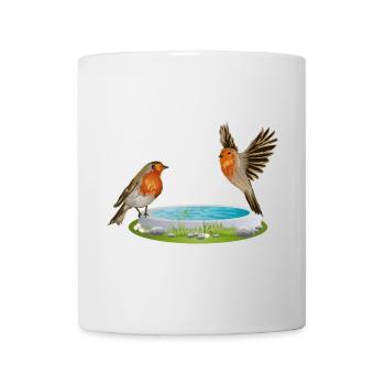 Bird potions with two fun robins - Mug - white - Front