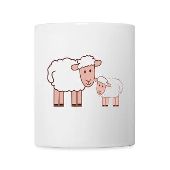 Cuddly Sheep Family Cartoon - Mug - white - Front
