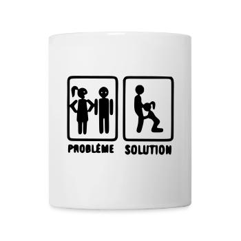 problème solution motif original t-shirt, mug, - Mug blanc - blanc - Devant