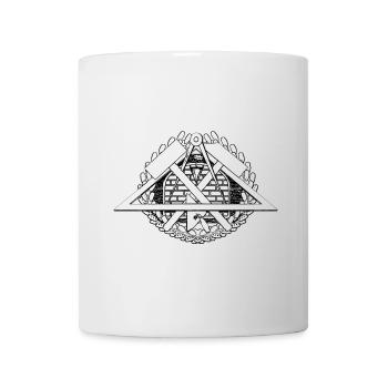 Motif emblème symbole maçonnerie artisanale. - Mug blanc - blanc - Devant
