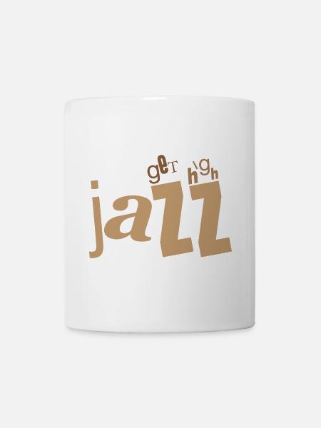 Jazz Retro Clutter Typografie - Tasse - Weiß