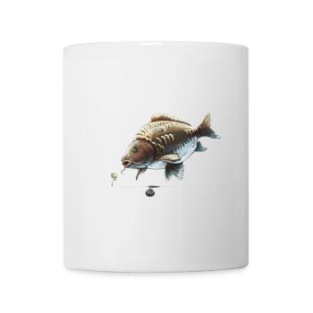 Karpfenfischen Ronnie Rig Spiegelkarpfen-Design - Tasse - Weiß - Vorne