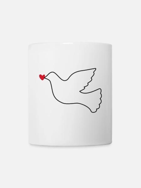 Colombe de la Paix Paix Liberté - Mug blanc - blanc