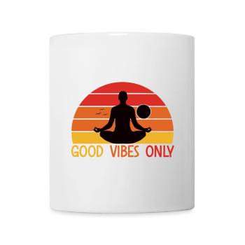 Meditative Sunset with Yoga Silhouette - Mug - white - Front