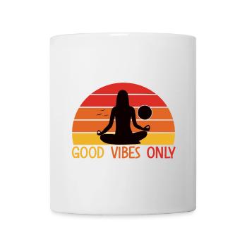 Meditative Frau Sonnenuntergang Design - Tasse - Weiß - Vorne