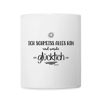 Glücklich - Tasse - Weiß - Vorne
