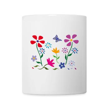 Prairie fleurie, jardin, papillon - Mug blanc - blanc - Devant