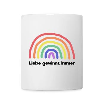 Regenbogen Liebe Statement Freiheit Frieden - Tasse - Weiß - Vorne
