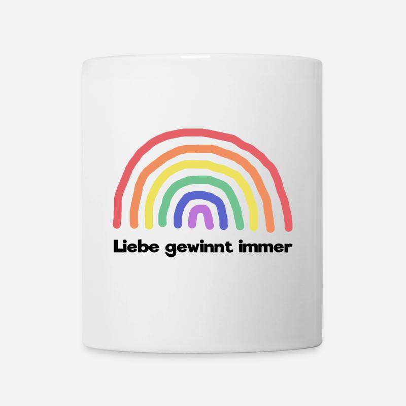 Regenbogen Liebe Statement Freiheit Frieden - Tasse - Weiß