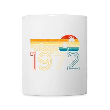 Design vintage des années 70 avec des palmiers rétro - Mug blanc - blanc - Devant