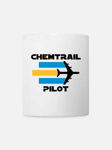 Chemtrailpilot (Flugzeug mit Chemtrails) - Tasse - Weiß
