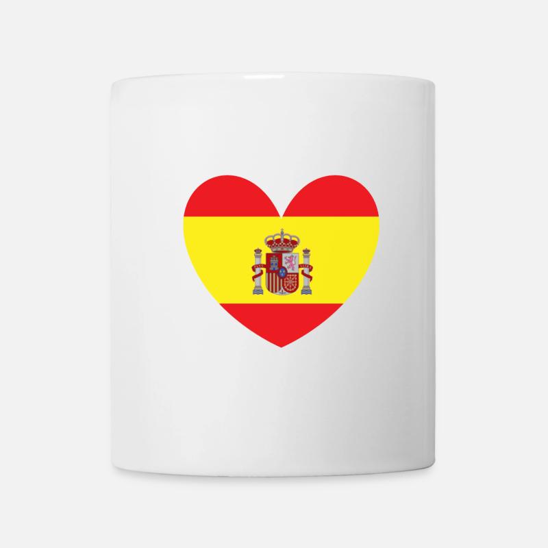Drapeau du cœur de l’Espagne - Mug blanc - blanc