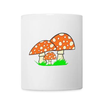 naturgrafik, Fliegenpilze, tolle Waldmotive - Tasse - Weiß - Vorne