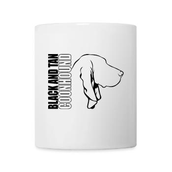 BLACK AND TAN COONHOUND Profil Chiens Wilsigns - Mug blanc - blanc - Devant