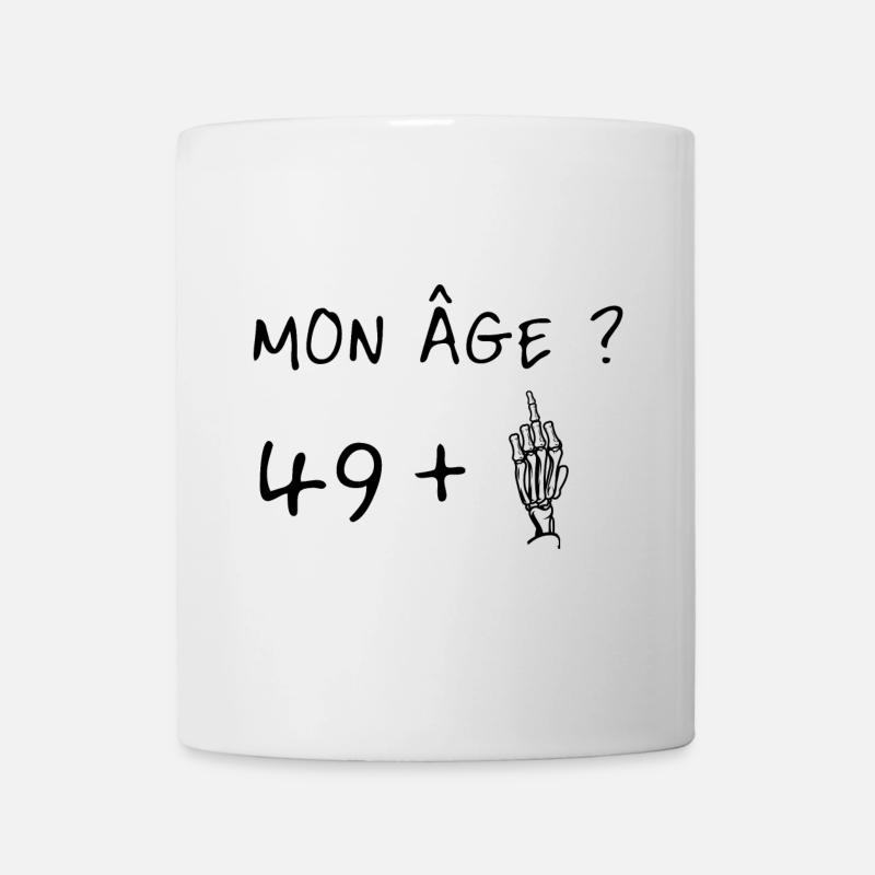 Mon âge 49 plus 1 Doigt D'Honneur - Mug blanc - blanc