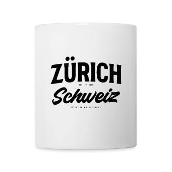 Zurich Suisse Design avec coordonnées - Mug blanc - blanc - Devant
