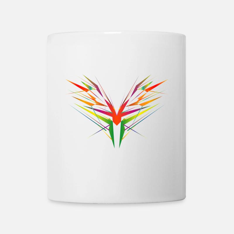 farbenfrohe abstrakte Flügel Form - Tasse - Weiß