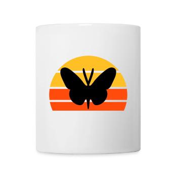 Schmetterling vor einer Halbsonne - Tasse - Weiß - Vorne