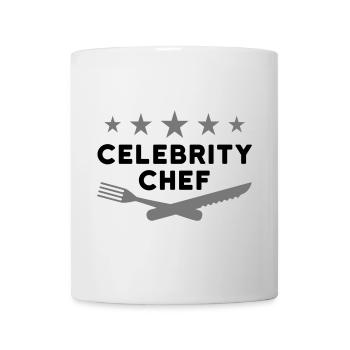 Celebrity chef (fünf Sterne, Gabel, Messer) - Tasse - Weiß - Vorne