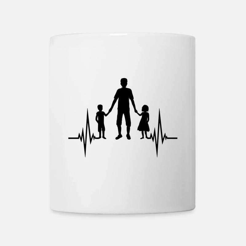 Mädchen Junge Papa Puls - Tasse - Weiß