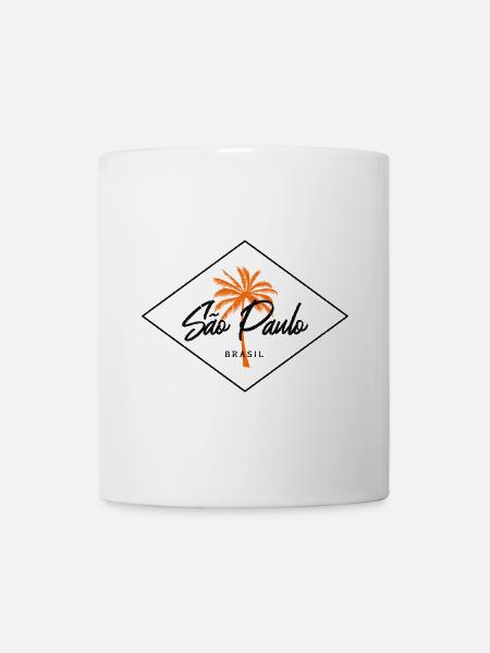 Orangene Palme São Paulo - Tasse - Weiß