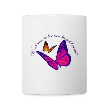 Néon Papillon Magique - Mug blanc - blanc - Devant