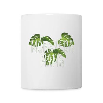 Monstera Mama Pflanzenmama Geschenk Fensterblatt - Tasse - Weiß - Vorne