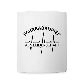 Fahrradkurier Fahrrad Puls Herzschlag Symbol icon - Tasse - Weiß - Vorne