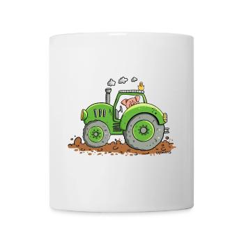 Pig conduit Tracteur I Animaux de ferme Bulldog - Mug blanc - blanc - Devant