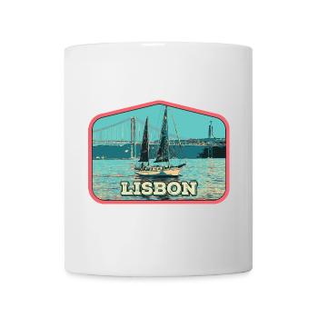 Lisbonne Portugal, bateau sur le fleuve Tage - Mug blanc - blanc - Devant