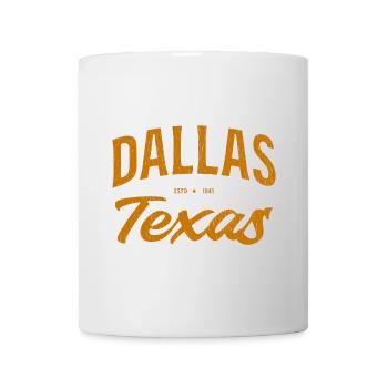 Dallas Texas Vintage Script 1841 - Tasse - Weiß - Vorne