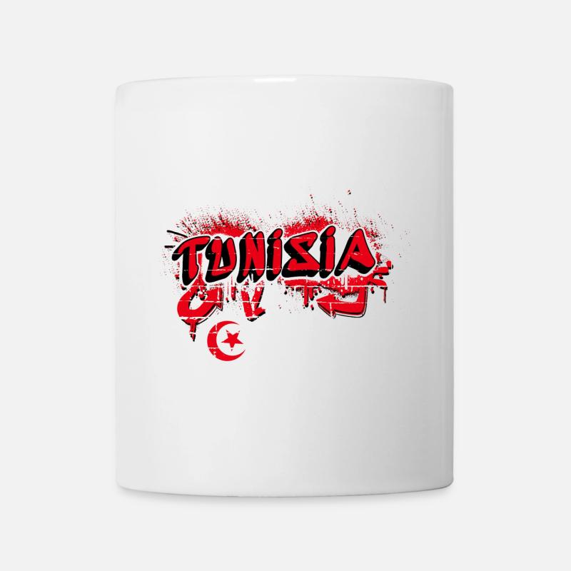 Design du drapeau graffiti de la Tunisie - Mug blanc - blanc