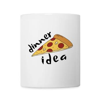 Cartoon-Peperoni-Pizza – Abendessen-Idee - Tasse - Weiß - Vorne