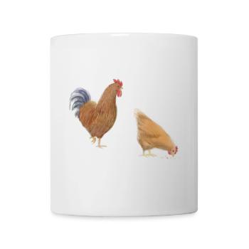 Croquis de poule et coq - Mug blanc - blanc - Devant