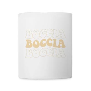 Bocciaspieler Bekleidung mit Boccia Kugeln Boccia - Tasse - Weiß - Vorne