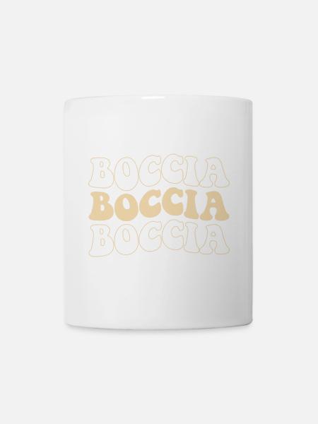 Bocciaspieler Bekleidung mit Boccia Kugeln Boccia - Tasse - Weiß