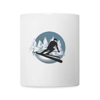 Skieurs en montagne en vacances d’hiver ou sportifs - Mug blanc - blanc - Devant