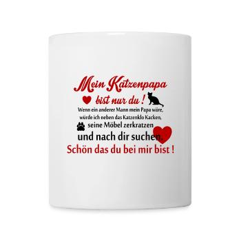 Katzen Papa - Tasse - Weiß - Vorne