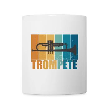 Trompete Vintage Musiker Instrument Geschenk - Tasse - Weiß - Vorne