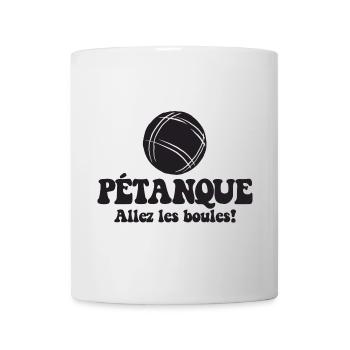 3 Boulekugeln für Bouler Boulekugel Petanque Boule - Tasse - Weiß - Vorne