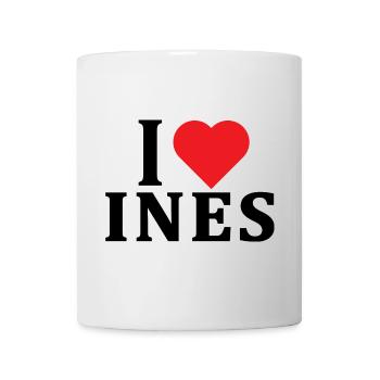 t-shirt I love Ines t-shirt gift idea - Mug - white - Front